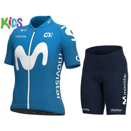 Cykeltøj + Cykelshorts Børn 2021 Movistar Team N001